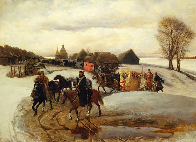 Vyacheslav Schwarz The Spring Pilgrimage of the Tsarina, under Tsar Aleksy Mihailovich china oil painting image
